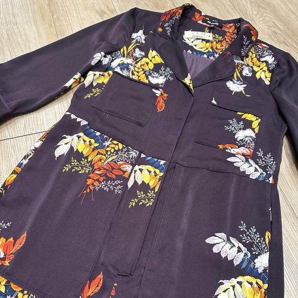 NWT Madewell Satin Pajama Jumpsuit in Blooming Oasis - Picture 9 of 12